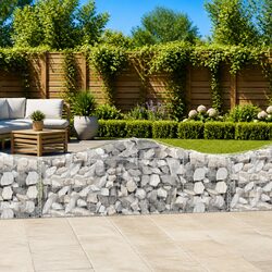 Arched Gabion Baskets - 6 Pieces, 200 x 30 x 60/80 cm Each