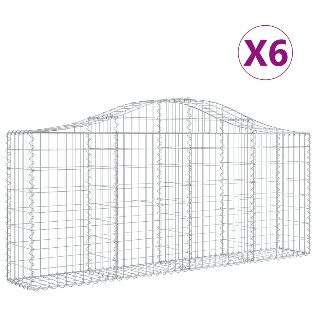 Arched Gabion Baskets Garden Barrier Outdoor 6 Piece