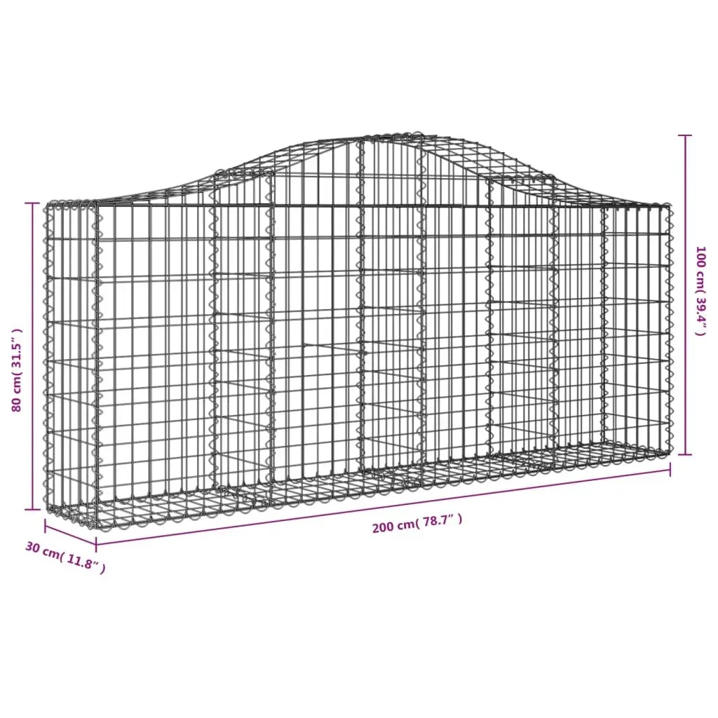 Arched Gabion Baskets Garden Barrier Outdoor 6 Piece