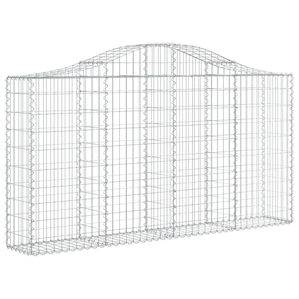 Arched Gabion Baskets Garden Barrier Outdoor Decorative 200 x 30 x 100120 cm 2 Piece