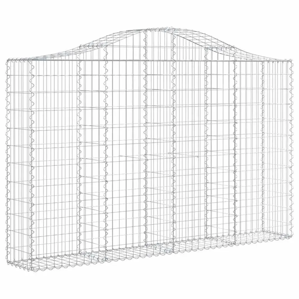 Arched Gabion Baskets Garden Barrier 3 Piece Outdoor Planter 200 x 30 x 120/140 cm
