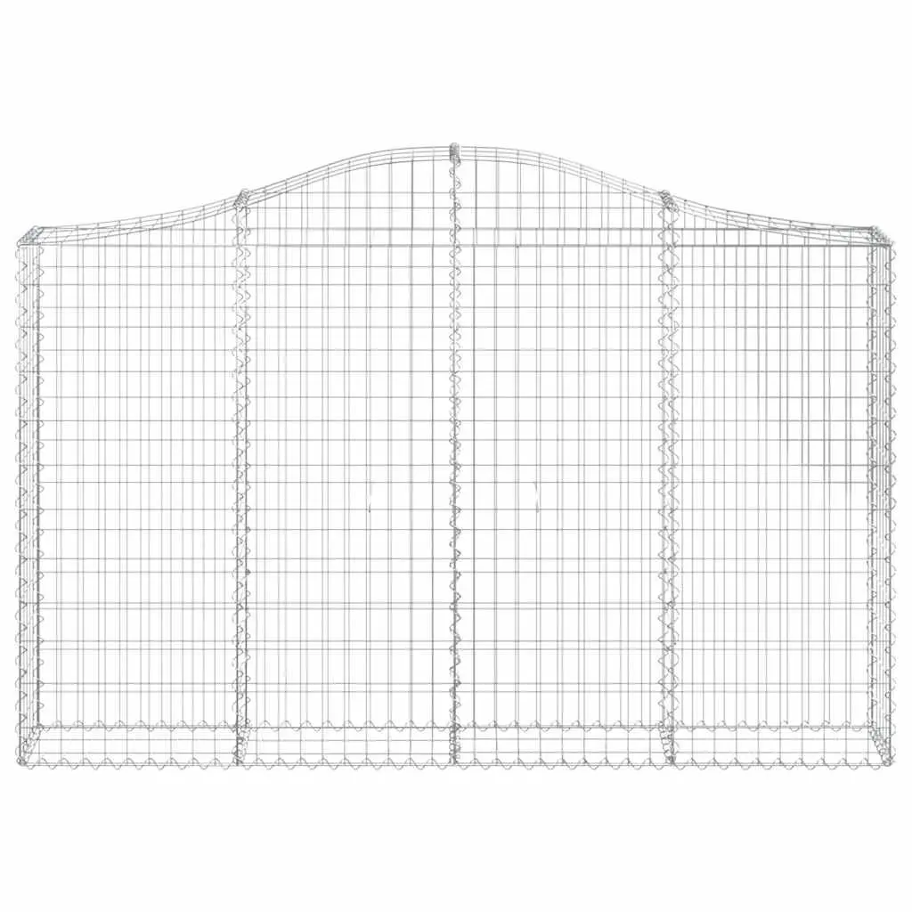 Arched Gabion Baskets Garden Barrier 3 Piece Outdoor Planter 200 x 30 x 120/140 cm