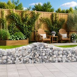 Arched Gabion Baskets 3 Pieces Garden Barrier Decorative Outdoor Retaining Wall