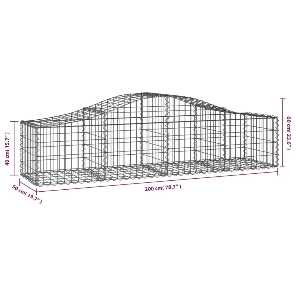 Arched Gabion Baskets Garden Barrier 3 Pieces Outdoor Retaining Wall