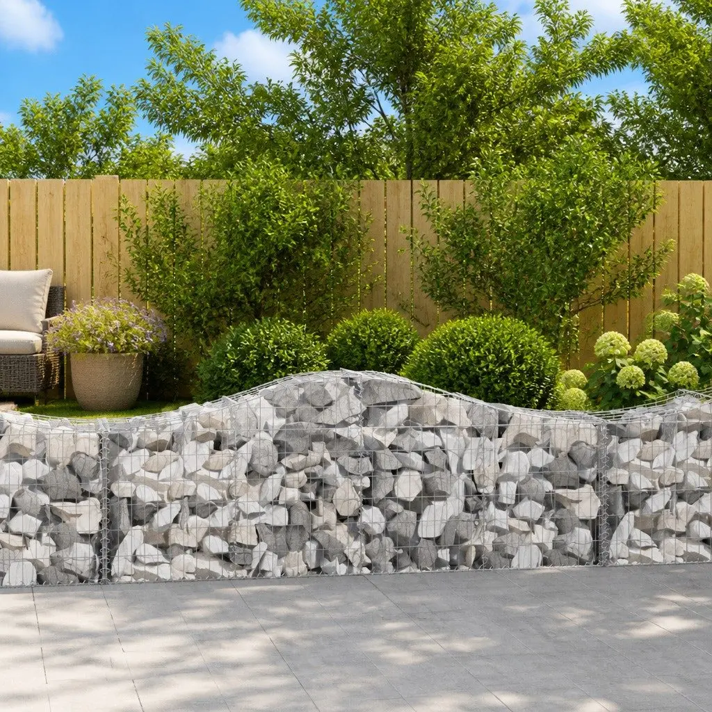 Arched Gabion Baskets Garden Barrier 200x50x60/80 cm 3 Piece