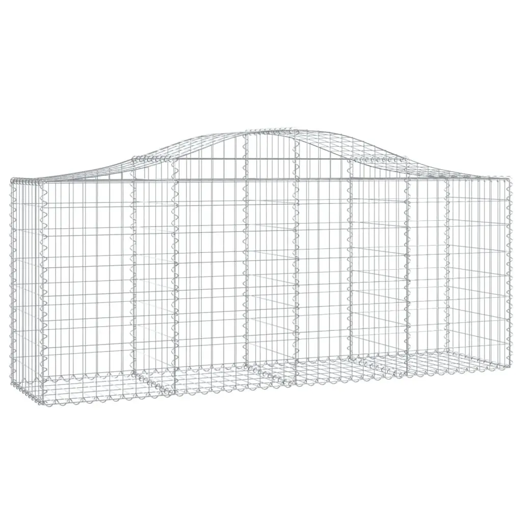 Arched Gabion Baskets Garden Barrier 200 x 50 x 80/100 cm 4 Piece Outdoor Decorative Retaining Wall
