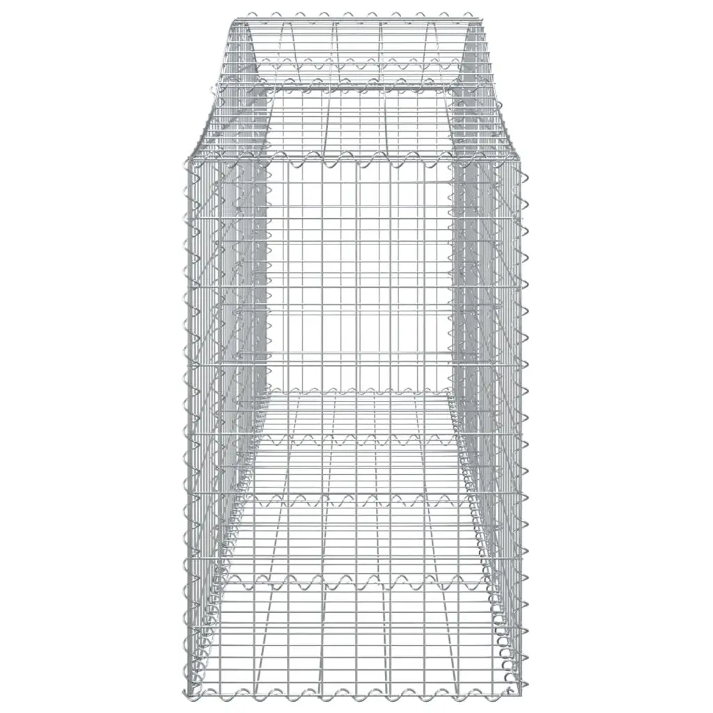 Arched Gabion Baskets Garden Barrier 200 x 50 x 80/100 cm 4 Piece Outdoor Decorative Retaining Wall