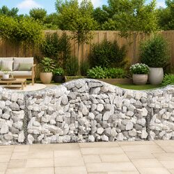 5pcs Gabion Baskets: 200x50x80/100cm, Silver Finish