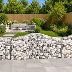 Gabion Baskets - 10 pcs, 200x50x80/100 cm, Galvanised Iron