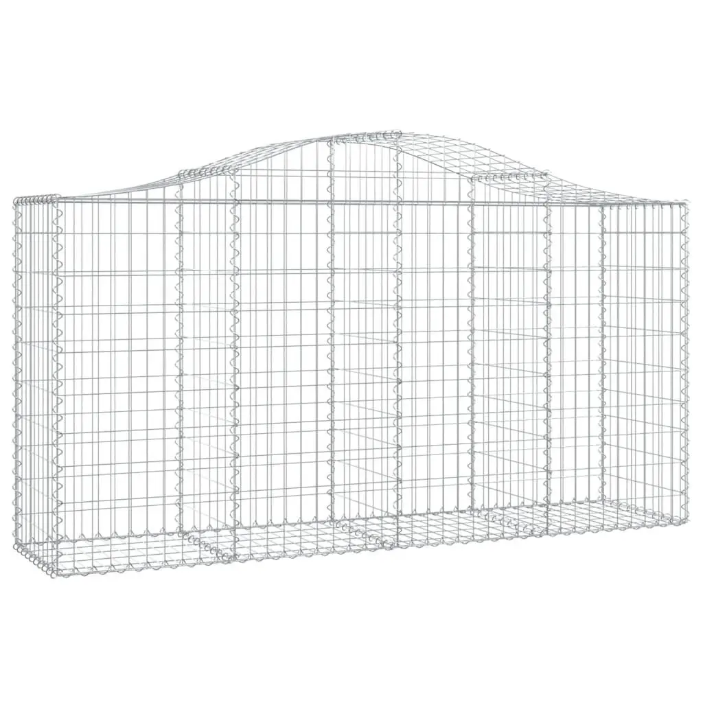 Arched Gabion Baskets Garden Decorative Retaining Wall Barrier Silver 4 Piece