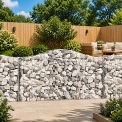 Arched Gabion Baskets 8 pcs Garden Barrier Retaining Wall Decorative Outdoor