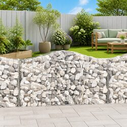 Arched Gabion Baskets 9pcs Garden Barrier Retaining Wall Decorative Outdoor