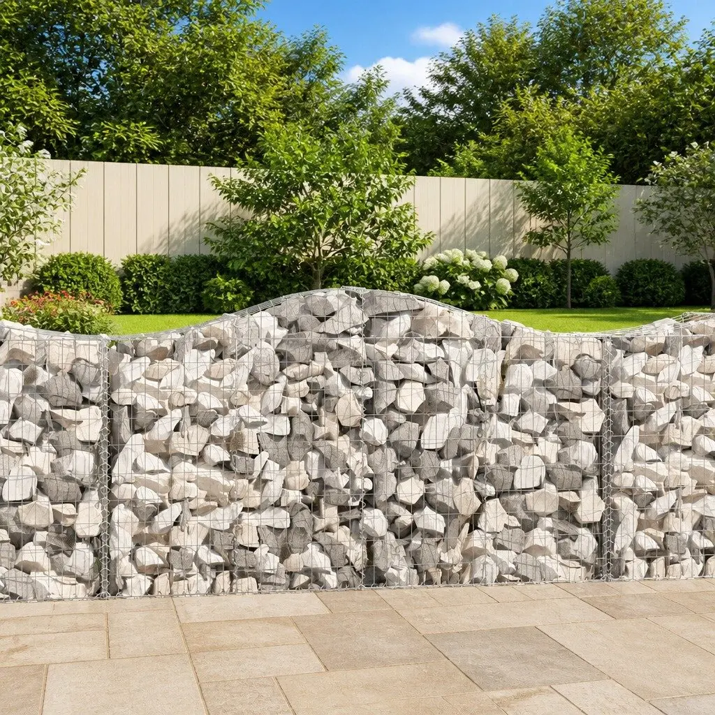 Arched Gabion Baskets Garden Outdoor 200 x 50 x 100120 cm 11 Piece