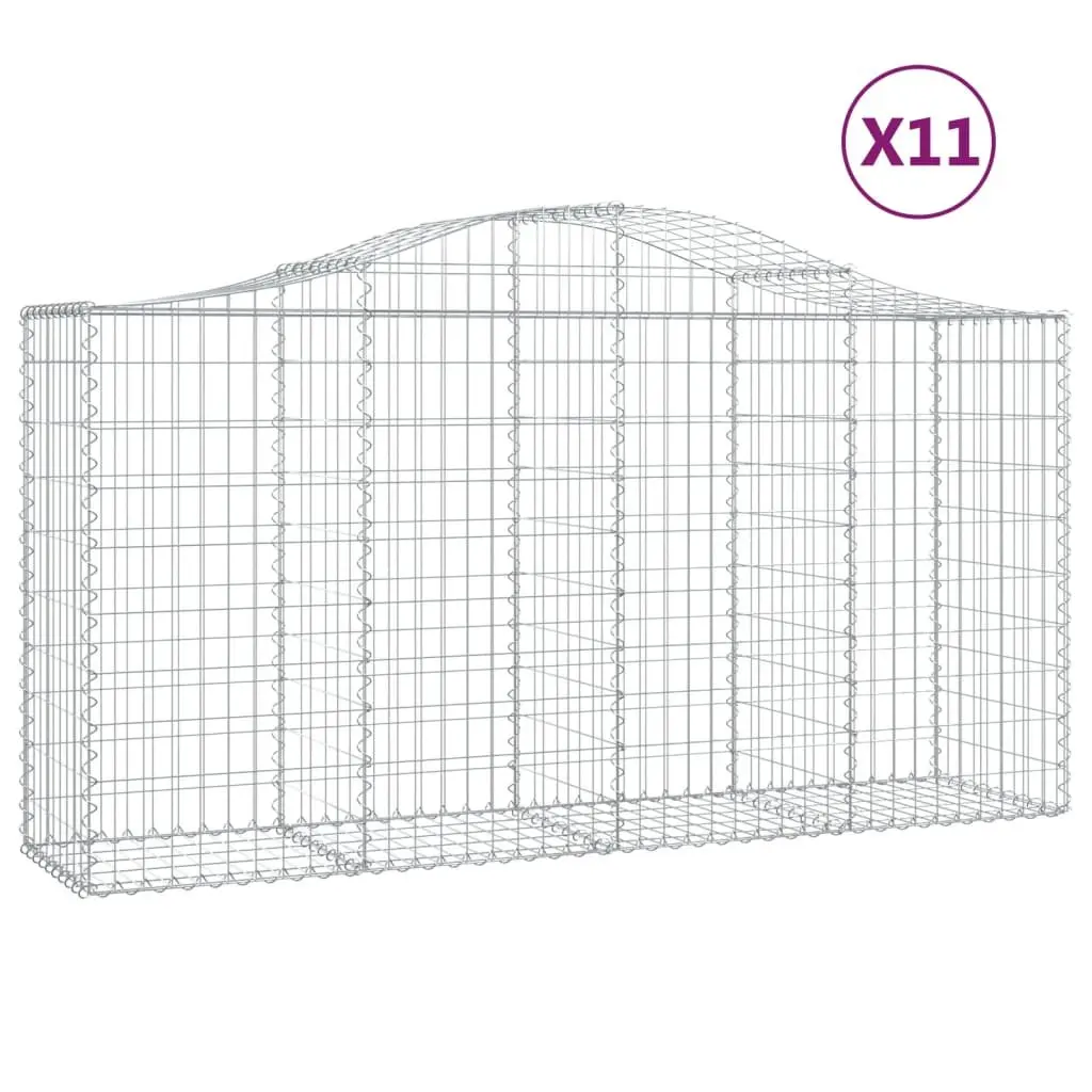 Arched Gabion Baskets Garden Outdoor 200 x 50 x 100120 cm 11 Piece