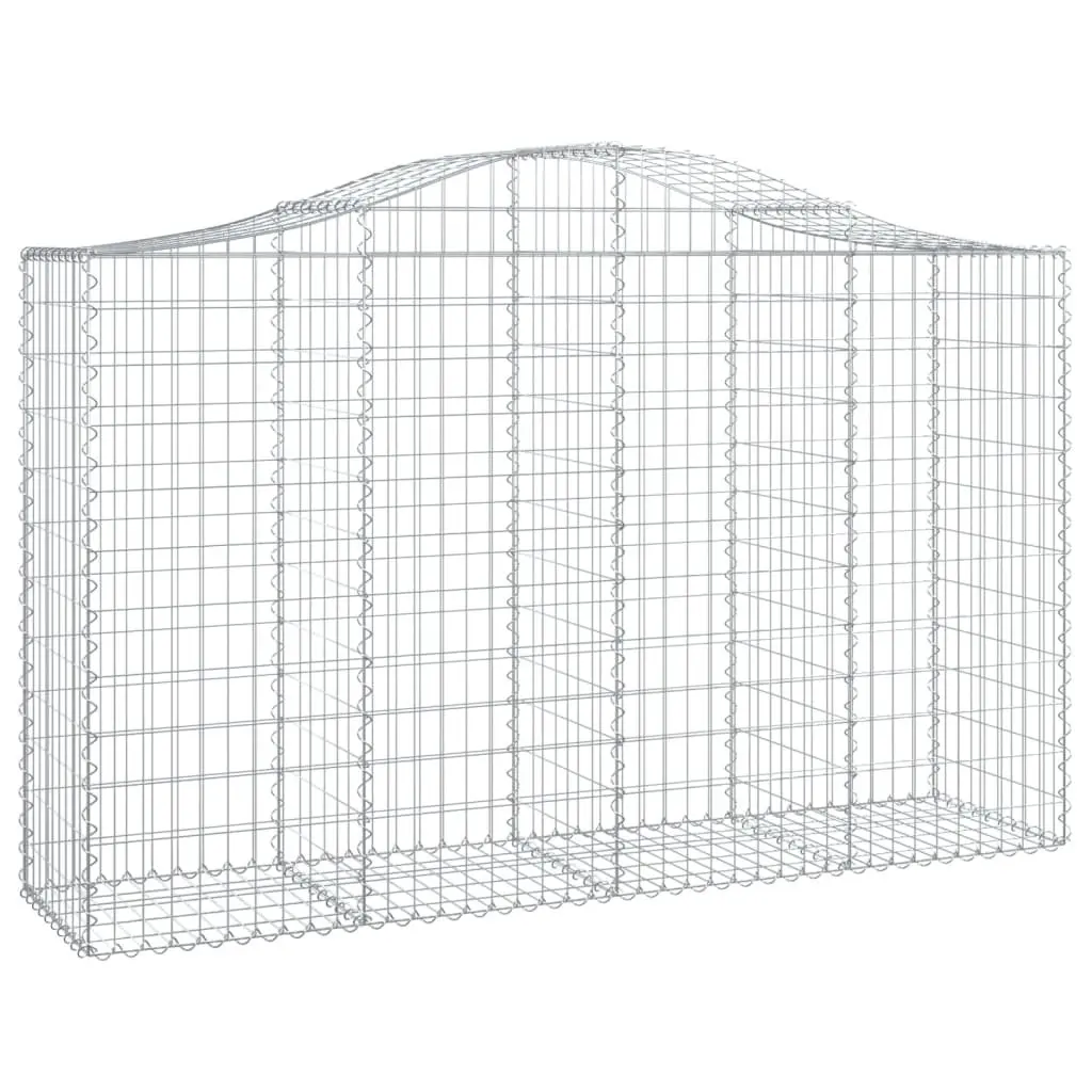 Arched Gabion Baskets Garden 200x50x120140 cm Decorative Retaining Wall 2 Piece