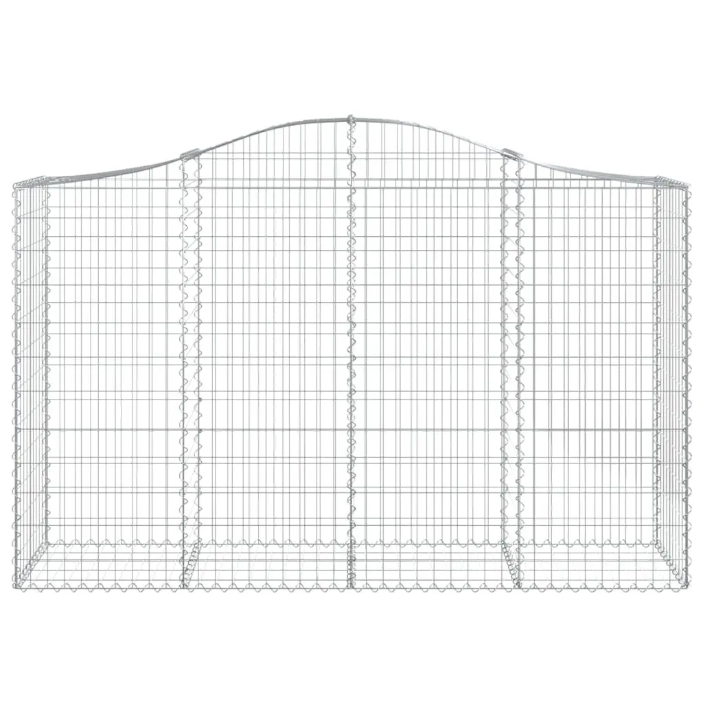 Arched Gabion Baskets Garden 200x50x120140 cm Decorative Retaining Wall 2 Piece
