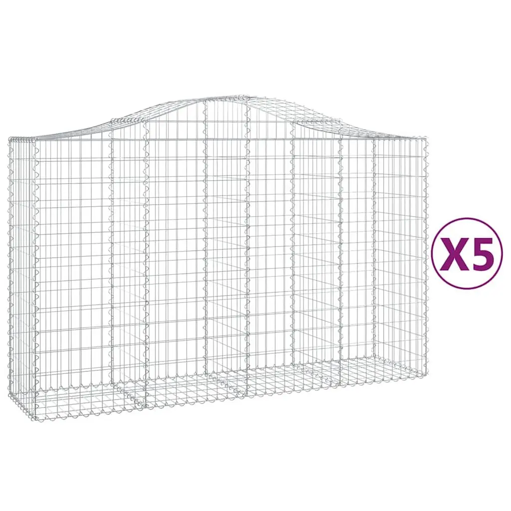 Arched Gabion Baskets Garden Barrier Outdoor Decorative 5 Piece