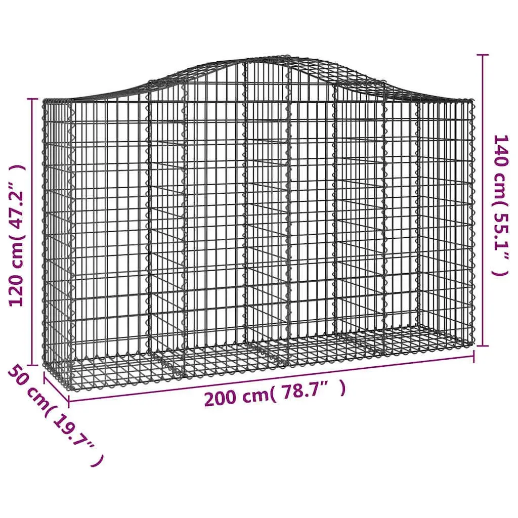 Arched Gabion Baskets Garden Barrier Outdoor Decorative 5 Piece