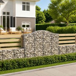 Arched Gabion Baskets - 3 pcs, Silver Galvanised Iron