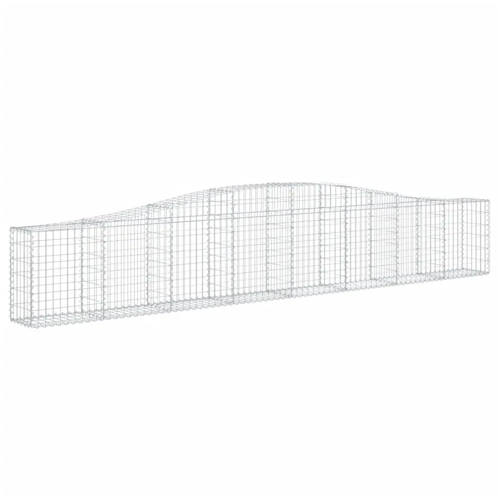 Arched Gabion Baskets Set 4 pcs Garden Retaining Wall Decorative Barrier Silver