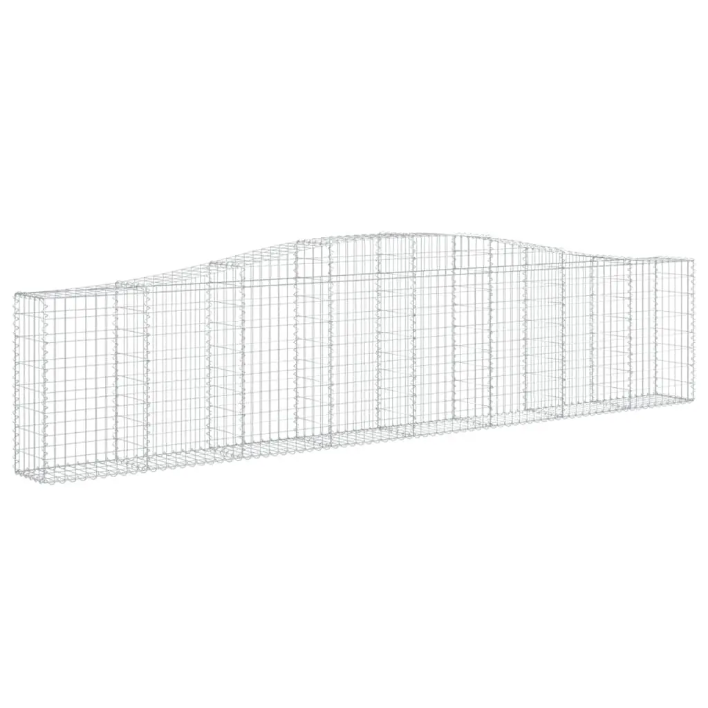Arched Gabion Baskets 2 pcs 400x30x80/100 cm Galvanised Iron Garden Barrier