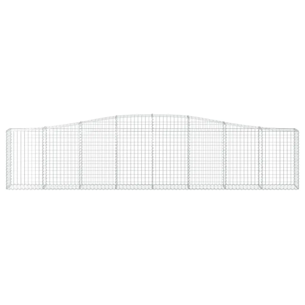 Arched Gabion Baskets 2 pcs 400x30x80/100 cm Galvanised Iron Garden Barrier