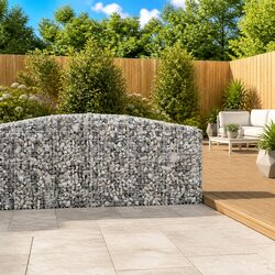 Arched Gabion Baskets 2 pcs Garden Barrier Retaining Wall Decorative Outdoor