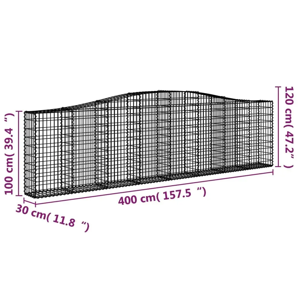Arched Gabion Baskets 2 pcs Set