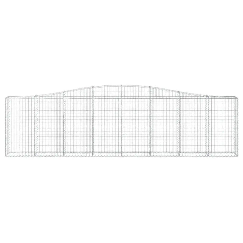 Arched Gabion Baskets Garden Use 400 x 30 x 100120 cm Silver Galvanised Iron 4 Piece