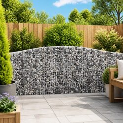Arched Gabion Baskets 5 pcs Garden Barrier Decorative Retaining Wall Outdoor