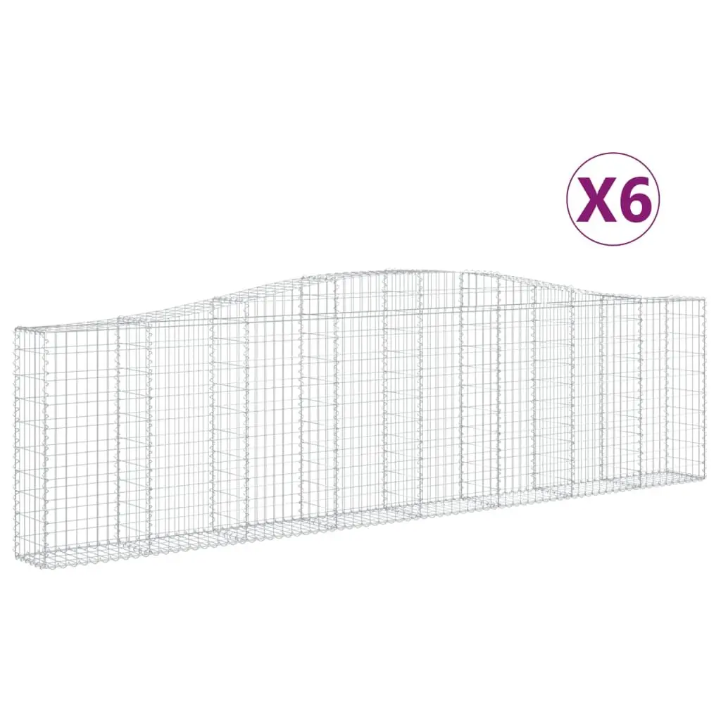 Arched Gabion Baskets Garden Barrier Retaining Wall Decorative Outdoor 6 Piece