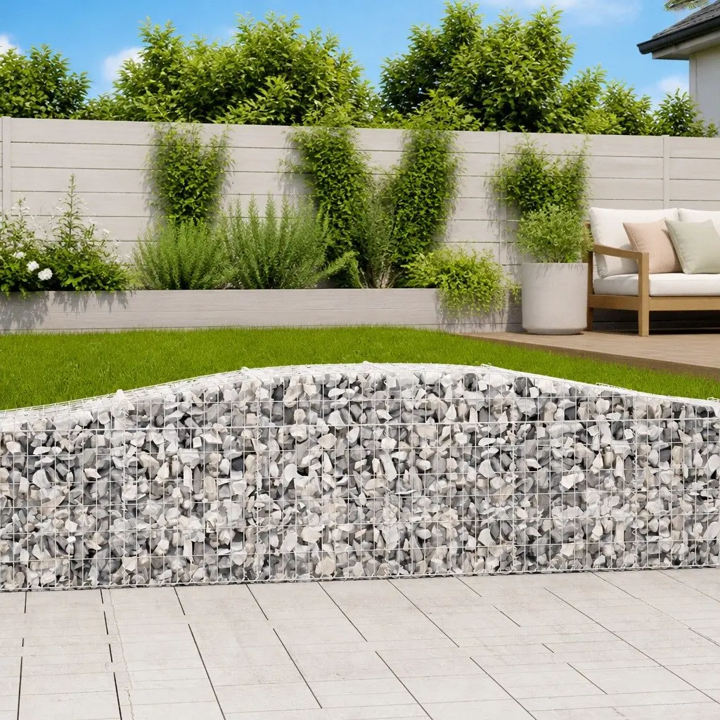 Arched Gabion Baskets 5 pcs Garden Barrier Retaining Wall Decorative Outdoor