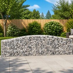 Gabion Baskets Dimensions: 400 x 50 x 80/100 cm, Silver Color