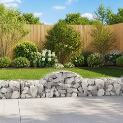 Arched Gabion Baskets 2pcs Garden Retaining Wall Decorative Barrier
