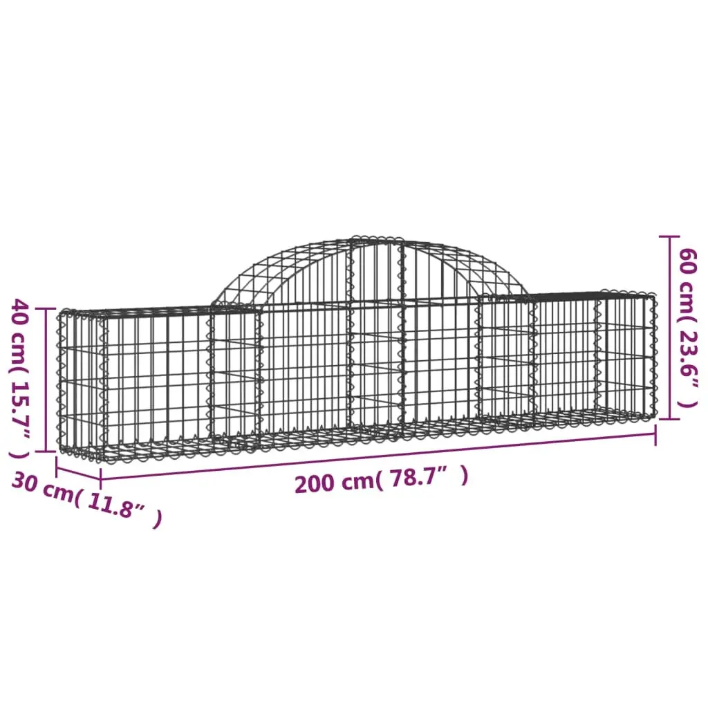 Arched Gabion Baskets 2pcs Garden Retaining Wall Decorative Barrier