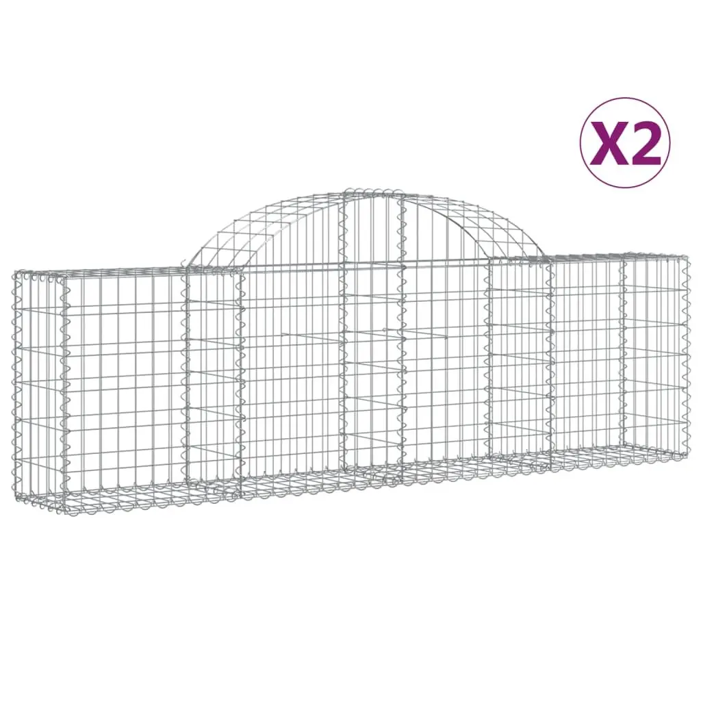Arched Gabion Baskets 2 pcs Garden Barrier Retaining Wall Decorative Outdoor