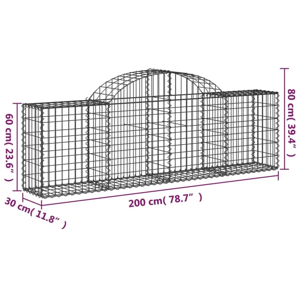 Arched Gabion Baskets 2 pcs Garden Barrier Retaining Wall Decorative Outdoor