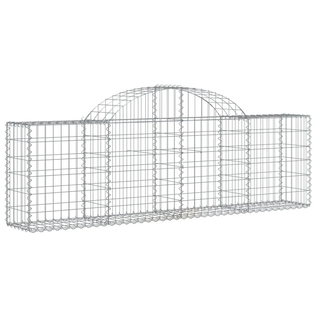 Arched Gabion Baskets 4pcs Garden Barrier Decorative Retaining Wall Silver