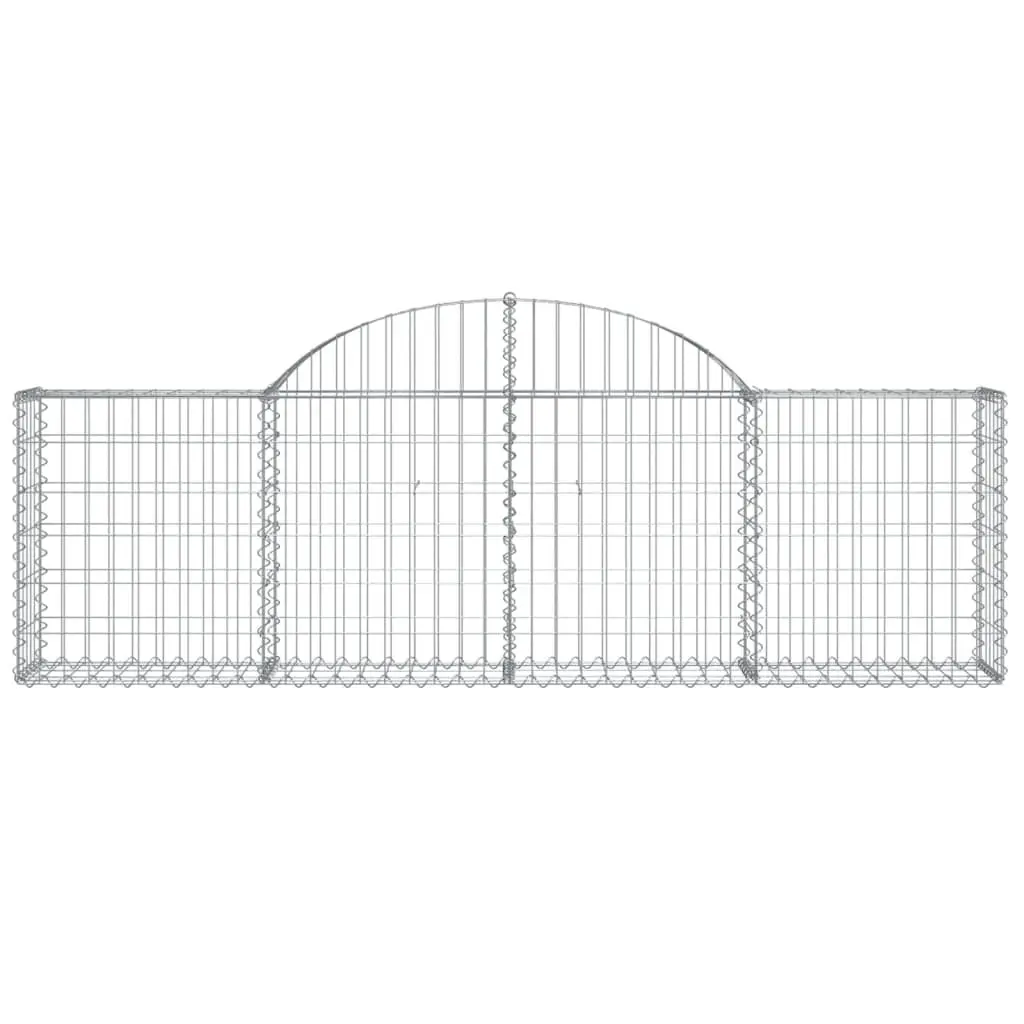 Arched Gabion Baskets 4pcs Garden Barrier Decorative Retaining Wall Silver