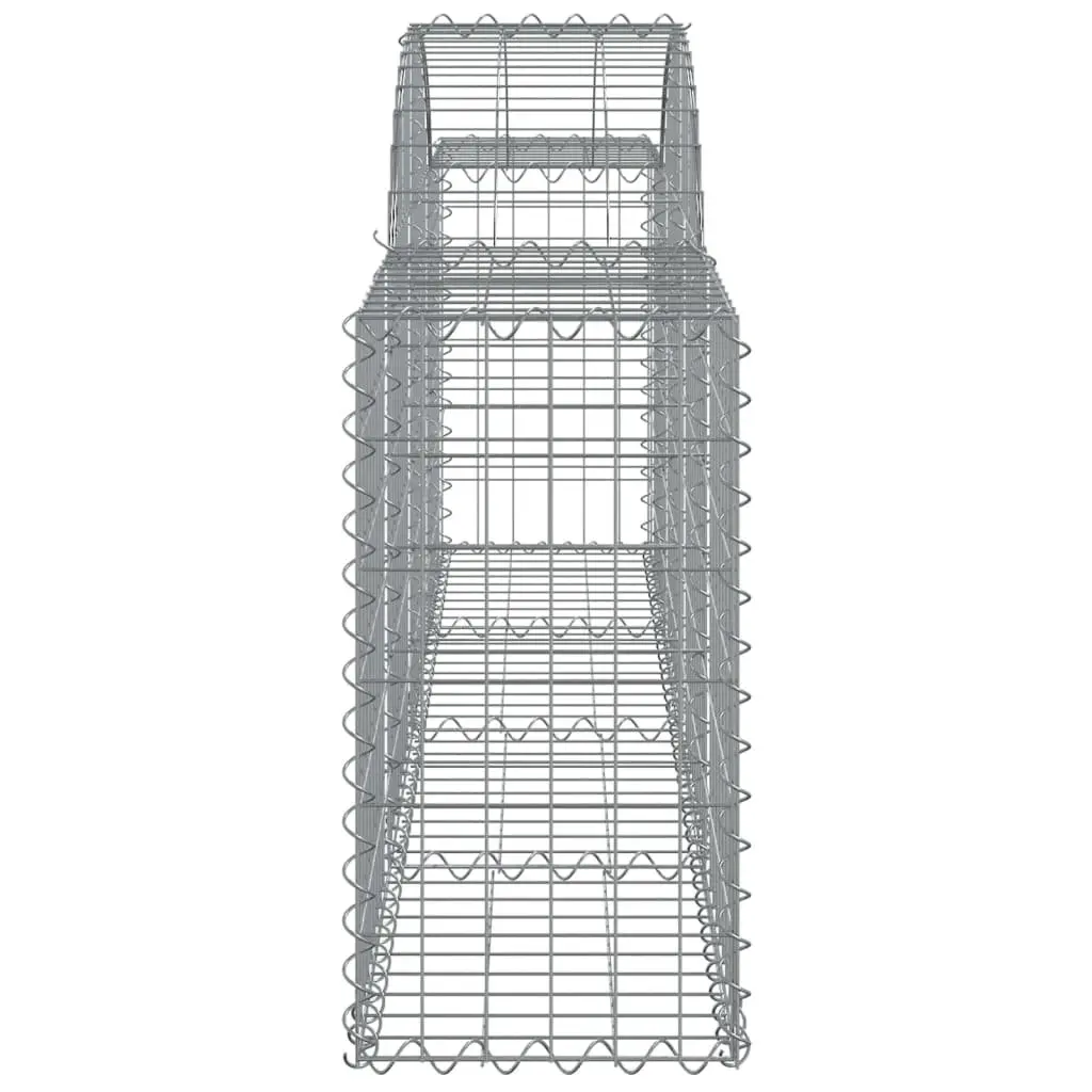 Arched Gabion Baskets 4pcs Garden Barrier Decorative Retaining Wall Silver