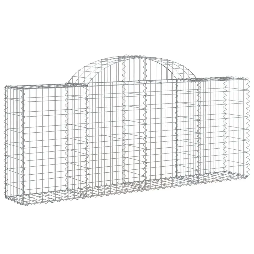 Arched Gabion Baskets Garden Barrier Retaining Wall 200x30x80/100 cm 6 Piece