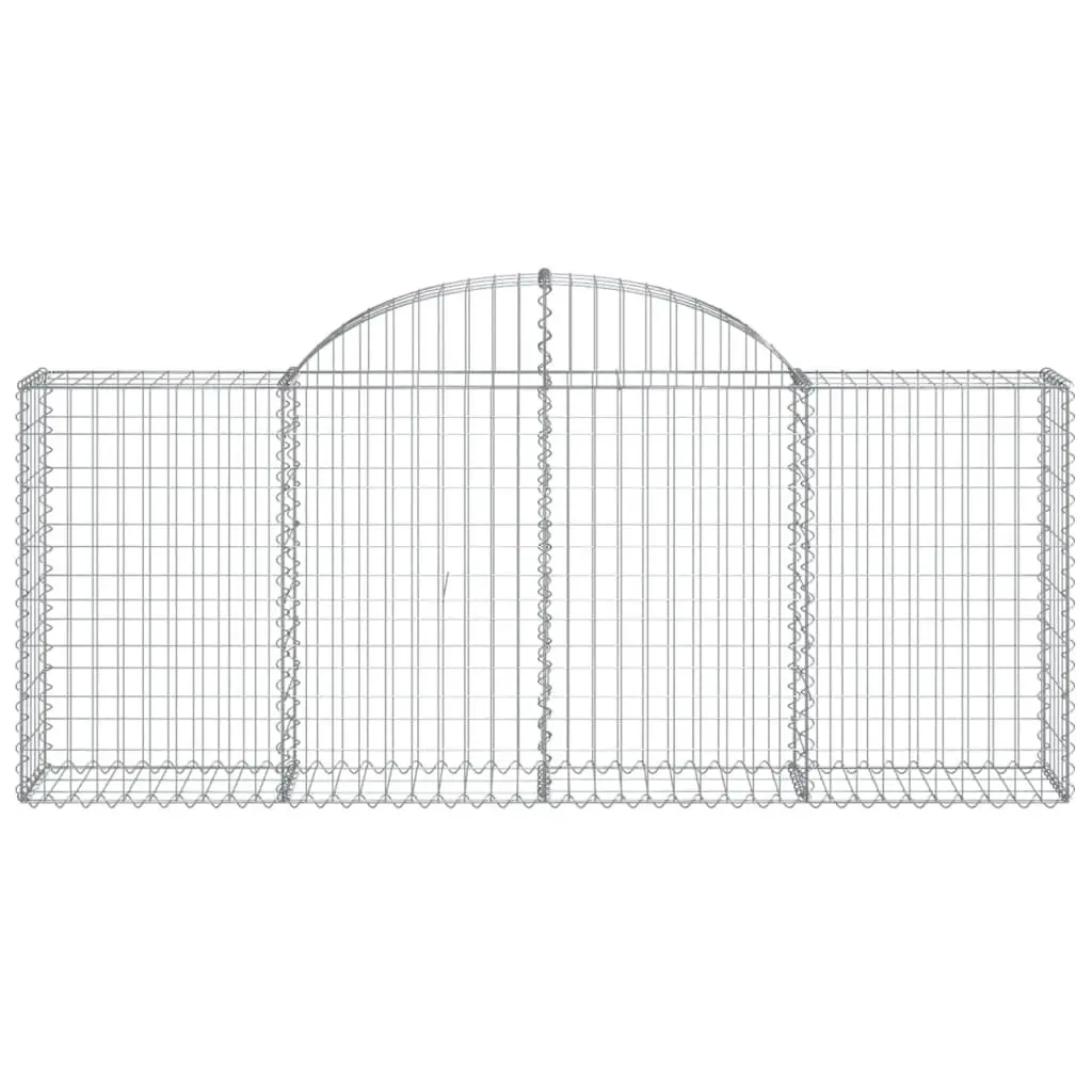 Arched Gabion Baskets Garden Barrier Retaining Wall 200x30x80/100 cm 6 Piece