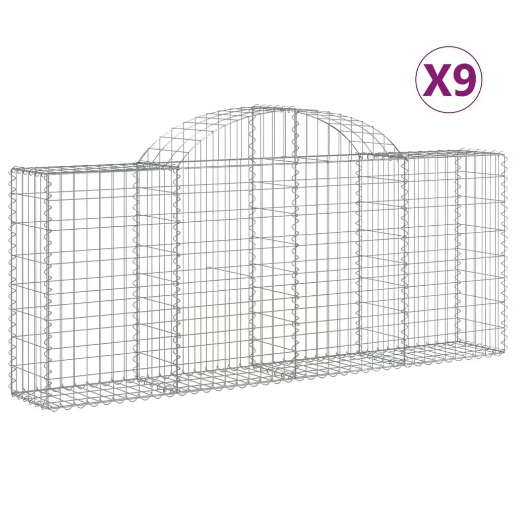 9 pcs Arched Gabion Baskets for Garden