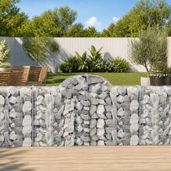 Arched Gabion Baskets Set of 3, Dimensions 200x30x100/120 cm
