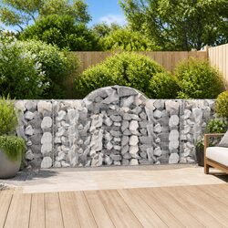 Arched Gabion Baskets 4 pcs Garden Barrier Retaining Wall Outdoor Decoration