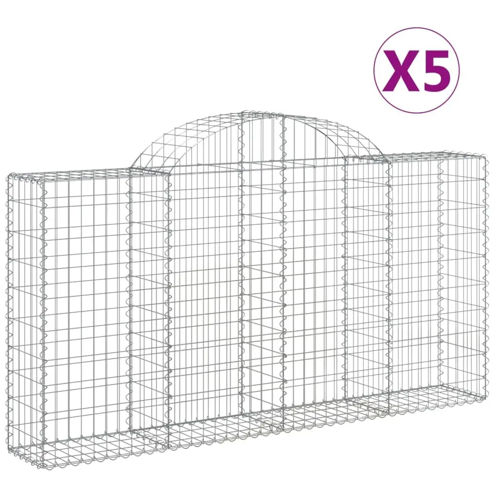 5 pcs Arched Gabion Baskets with Galvanised Iron Wire