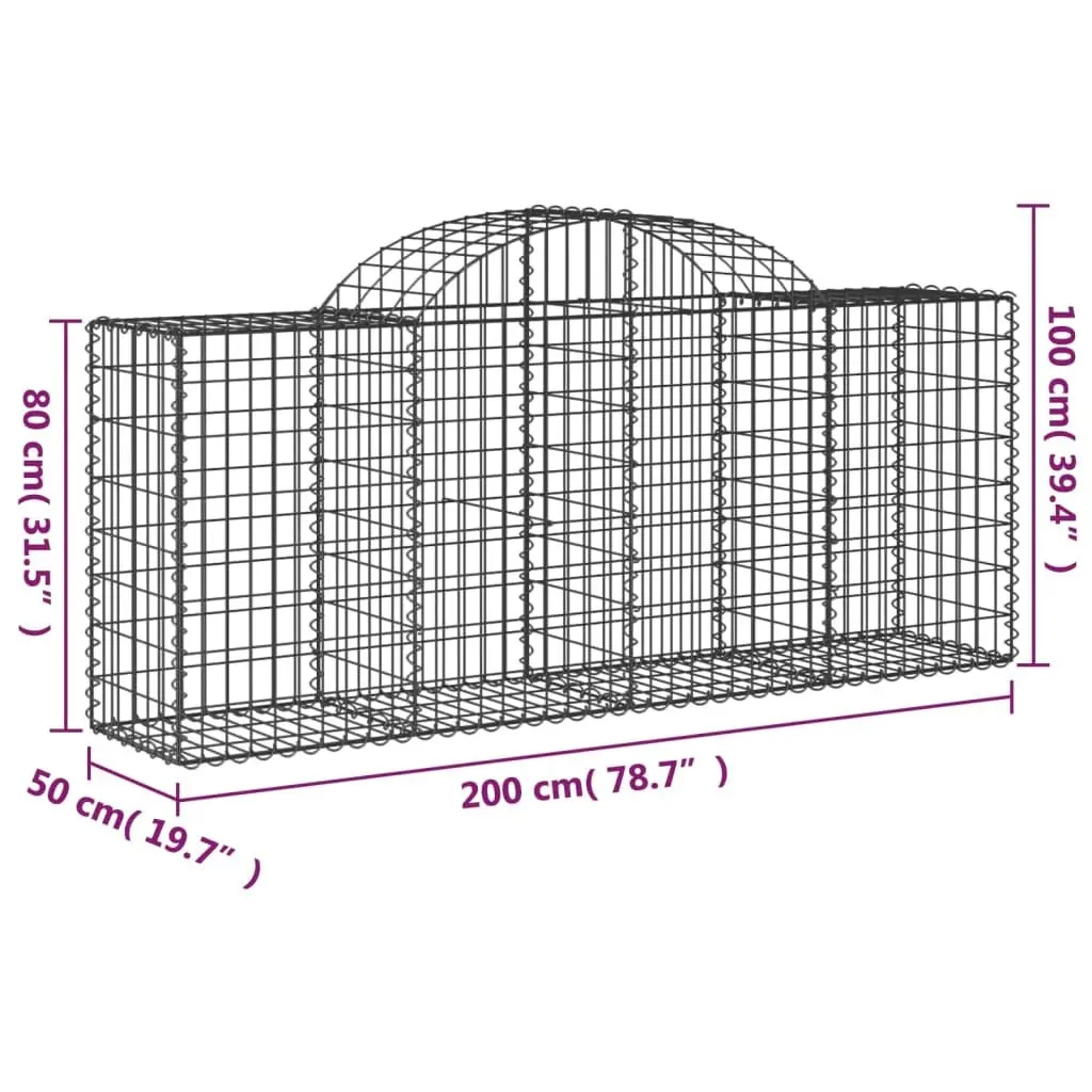 Arched Gabion Baskets Garden Barrier 5 Piece Outdoor Decorative Retaining Wall