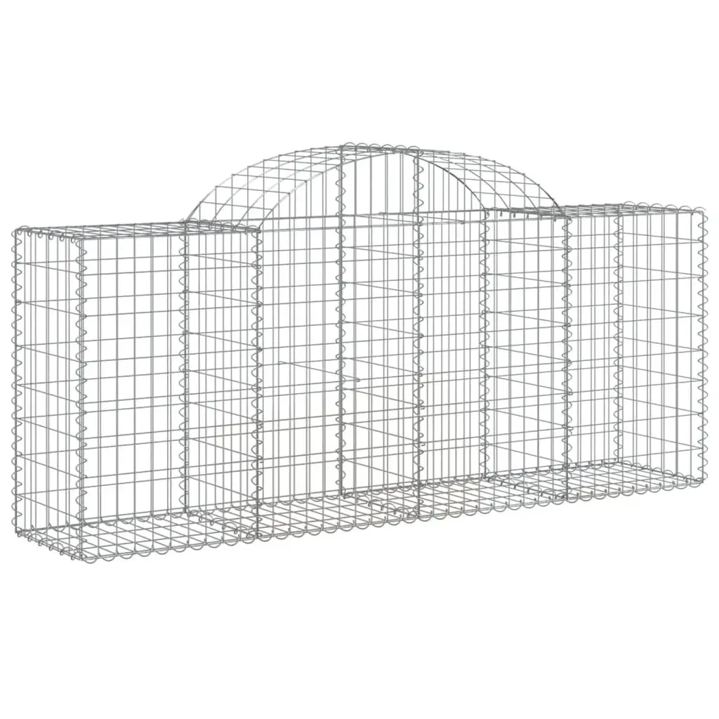 Arched Gabion Baskets 8 pcs Galvanised Iron Garden Barrier Retaining Wall