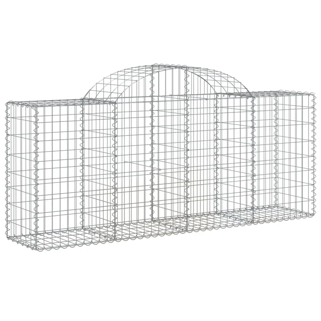 Arched Gabion Baskets Garden Barrier Outdoor 200 x 50 x 80/100 cm 10 Piece