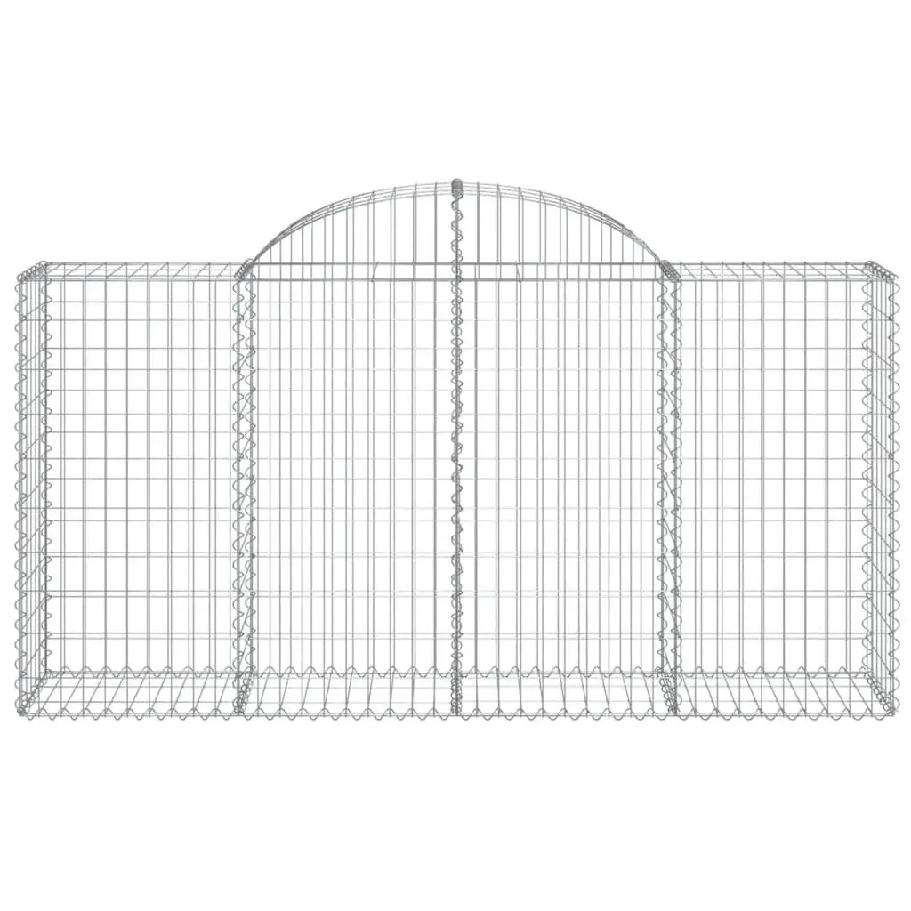Arched Gabion Baskets 3pcs Garden Decorative Retaining Wall Barrier Outdoor